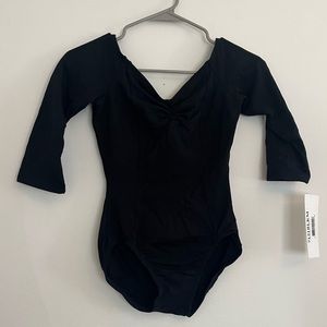 Black long sleeve ballet leotard
